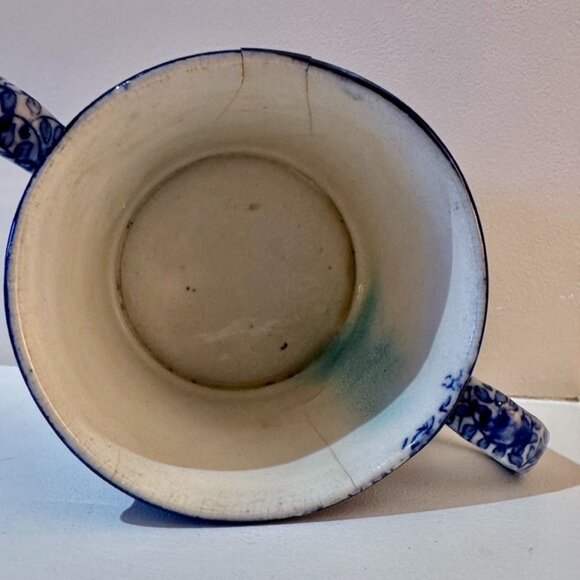 Antique James Kent Fenton Ye Olde Foley Ware Tyg Blue and White Mug - Picture 5 of 10